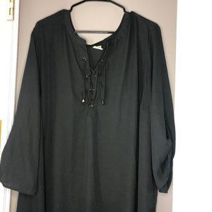 Black Faded Glory Mesh Blouse